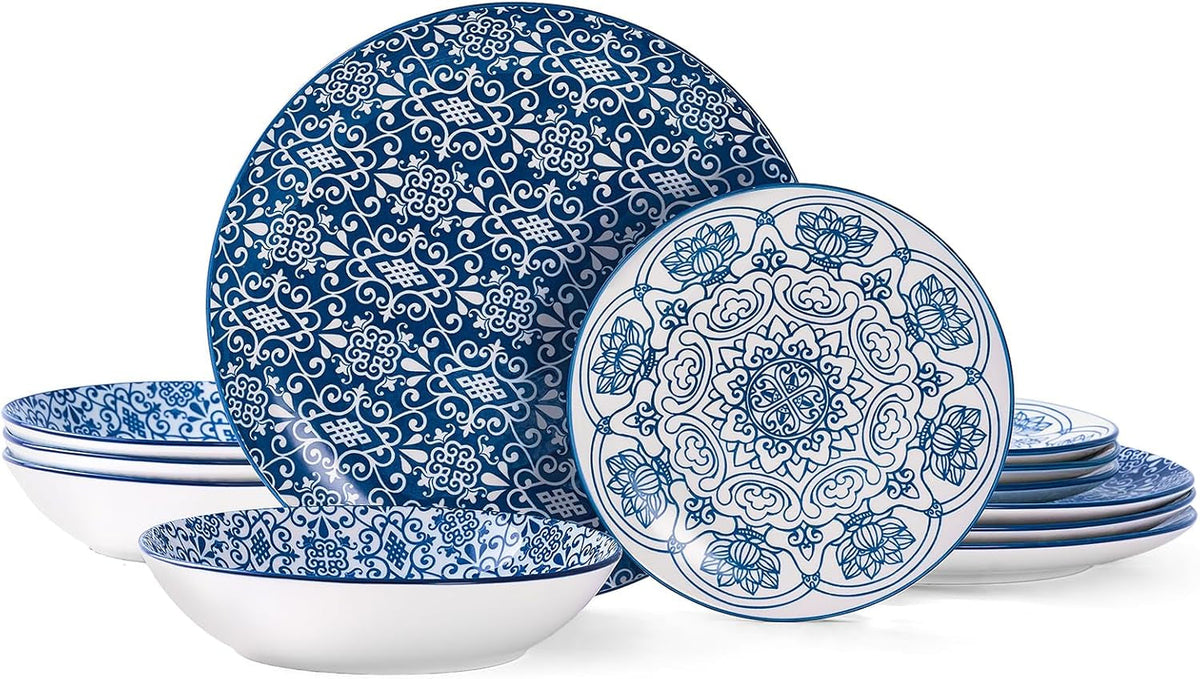 porcelain-dinnerware-sets-service-for-4-12-pcs-hand-drawn-plates-and-bowls-sets-handmade-ceramic-dish-set-chip-resistant-modern-plate-set-dishwasher-microwave-safe-vintage-blue