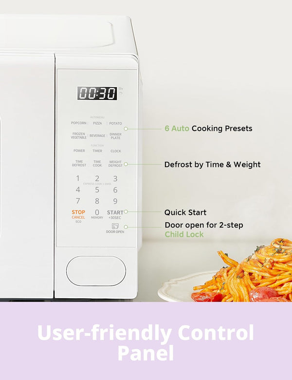 Countertop Microwave Oven 0.7 Cu.Ft, 700W, White, 11 Power Levels3