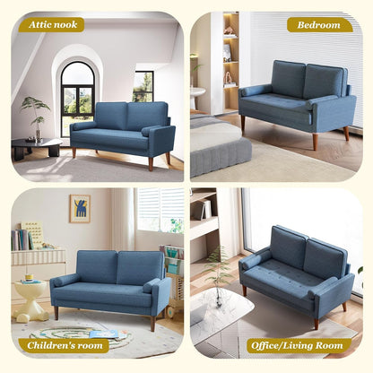 48" Loveseat Sofa, Small Couch with Solid Wood Legs7