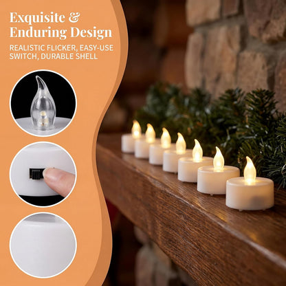 Tea Lights Flameless Battery Operated Candles. Warm White 100Pack3