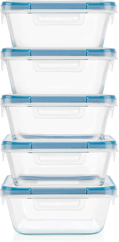 Glass Total Solutions (5-Pack, 4 Cup) Food Storage Containers Set6
