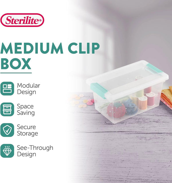 Clip Box, Stackable Clear Plastic Bins - Medium, 4-Pack2