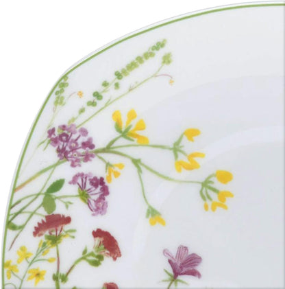 Wildflower Garden Dinnerware Set, 16-Piece Bone China Dishes Service for 4, Square Plates and Bowls Set with Mugs, Floral Design, Dishwasher and Microwave Safe4