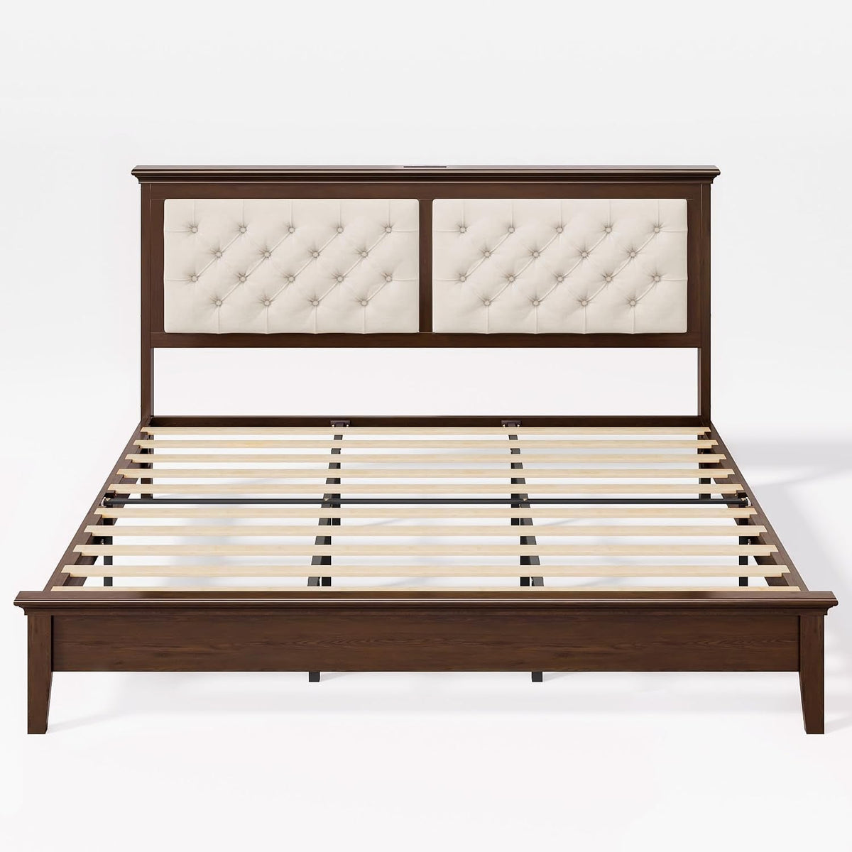 solid-wood-king-size-bed-frame-46-tall-diamond-tufted-upholstered-headboard-american-classic-flat-top-bed-stable-structure-wood-slats-support-noise-free-no-box-spring-needed-walnut