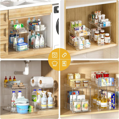 Bathroom under Sink Organizers and Storage, 2 Pack, Clear5