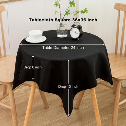 Small Square Tablecloth 36 X 36 Inch Black Fits 20-30 Inch Tables2