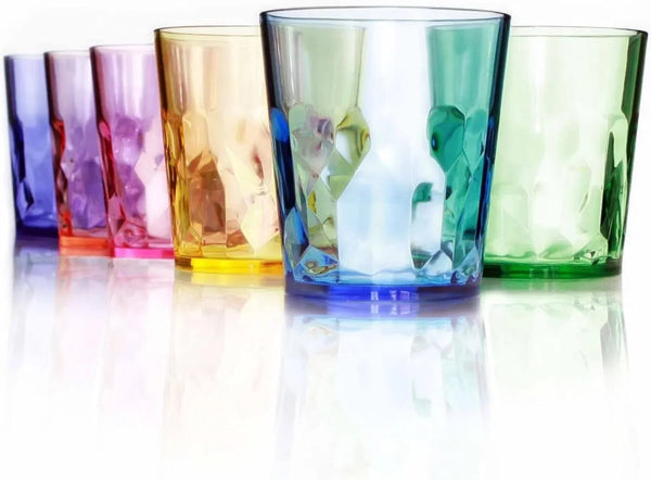 '- 13Oz Unbreakable Premium Drinking Glasses Set of 6 - Made in Japan - Super Grade Acrylic Plastic - Perfect for Gifts - Dishwasher Safe - Cups Reusable Drinkware Tumblers Kids | Middle-Size 13 Oz Straight-Profile Cups, 400 Ml Brimful, Set of 61