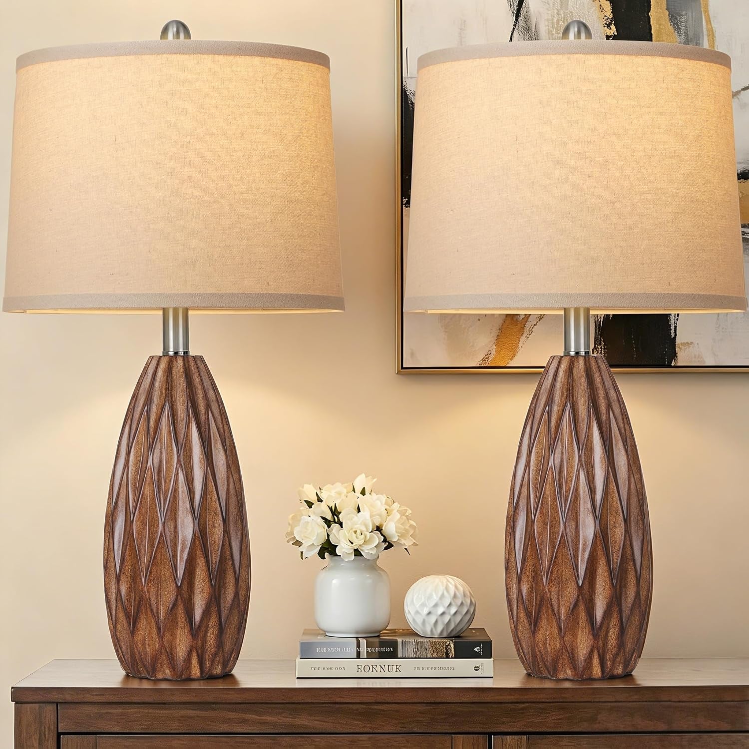 25-modern-table-lamp-wood-grain-resin-table-lamp-nightstand-lamp-diamond-shaped-resin-body-rotary-switch-2-bulbs-included-bedside-lamps-for-living-room-bedroom-office-reading-light-home