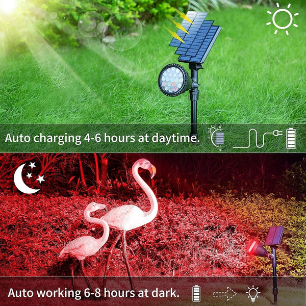 Halloween Solar Spot Lights Outdoor Ideal Xmas Decor for Landscape-Rgb-2P8