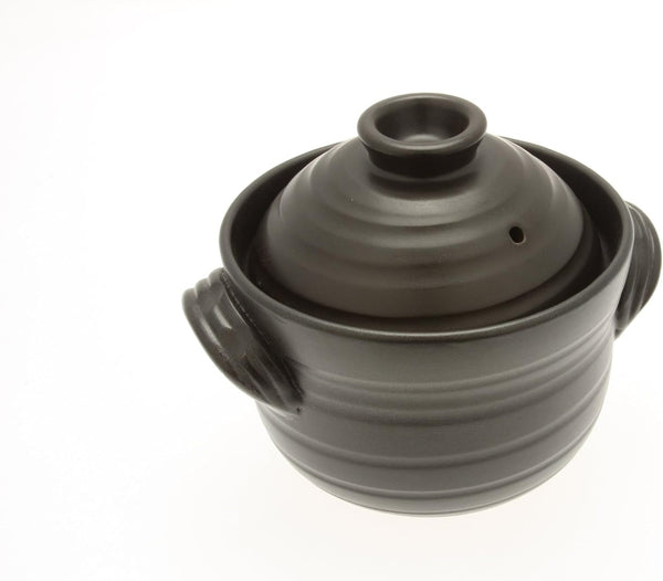 Kotobuki 190-803 Earthenware 1.5 Cup Uncooked Resulting in 4 Cup Cooked Rice Cooker, Matte Black1