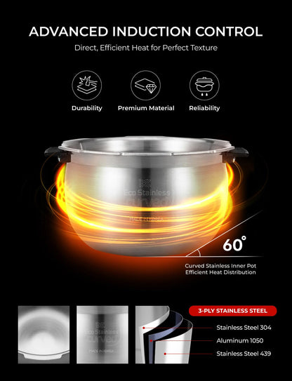 CUCKOO Twin Pressure Induction Rice Cooker, 12-Cup Cooked, CRP-LHTAR0609FW | 6-Cup Uncooked Capacity, Full Stainless Steel Inner Pot, 21 Menus, 12-19 Minute Turbo White Rice, Auto Clean, Made in Korea6