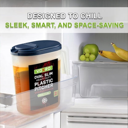 2-Pack 1 Gallon Water Pitchers with Lids, Slim Fridge Door Water Jugs | Flip-Top Spout Provides Smooth, Controlled Pouring, While Bpa-Free Plastic Ensures Safe Everyday Use5