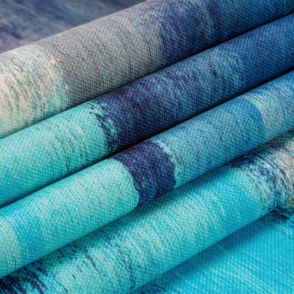 Turquoise and Grey Table Runner,Teal Abstract Modern Art Burlap Table Runners for Table Dresser Runner Farmhouse Style for Dinner Party Holidays Home Decoration5