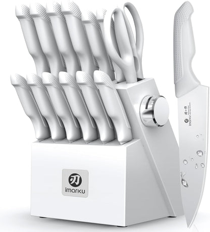 14 Pcs Japanese Stainless Steel Knives Set for Kitchen Grayish White1