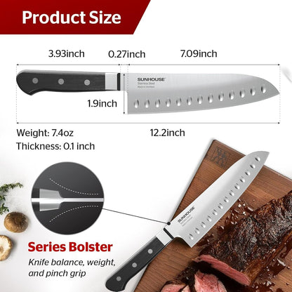 7 Inch Santoku Knife - Japanese AUS-8 High Carbon Steel Professional Chef Knife - Kitchen Gadgets 2026, Apartment Essentials, Mothers Day Gift for Mom Wife Her4
