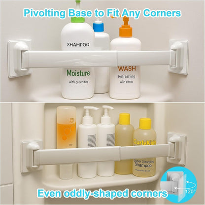 Aluminum RV Shower Corner Storage Bars for Bathroom Organization5