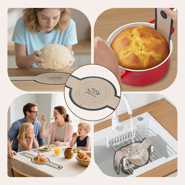 3 PCS Silicone Bread Sling for Dutch Oven Liners, round | Non Stick & Easy to Clean Silicone Bread Baking Mat with Extra Long Handles, Reusable, Transfer Bread Dough Easily7