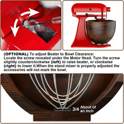 Premium Wood Mixing Bowl for Kitchenaid 4.5-5 Qt Stand Mixers2