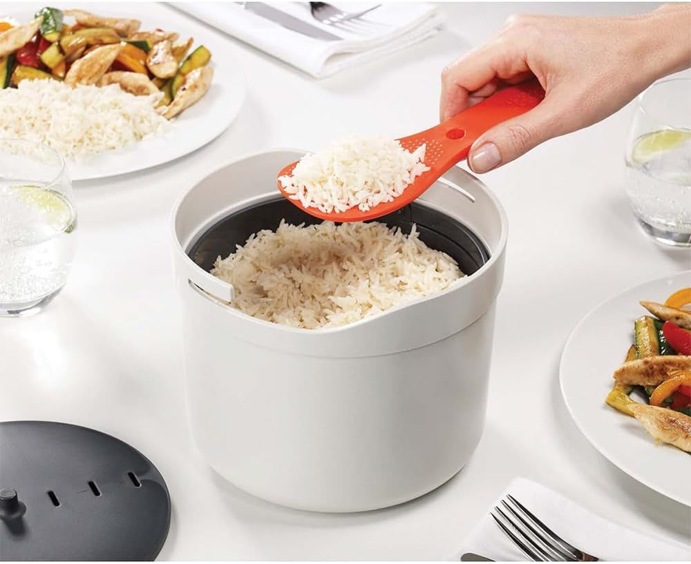 joseph-joseph-m-cuisine-microwave-rice-cooker-steamer-2-liter-8-5-cup-stone-orange