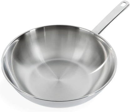 Bright Stainless Steel 28 Cm Wok Pan, Stay Cool Handle, Professional Cooking, 18/10 Stainless Steel, Induction, Oven Safe up to 230 °C, Roast-Safe, Dishwasher Safe, Silver1