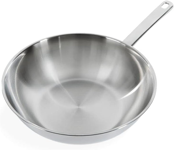 Bright Stainless Steel 28 Cm Wok Pan, Stay Cool Handle, Professional Cooking, 18/10 Stainless Steel, Induction, Oven Safe up to 230 °C, Roast-Safe, Dishwasher Safe, Silver1