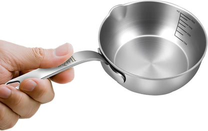 18/10 Stainless Steel Butter Warmer, 13.5 Fl Oz (400Ml), Ideal for Heating Milk, Butter, Sauces, Baby Food, Coffee, Chocolate, Egg Pan, Compatible with Induction & Gas Stovetops1