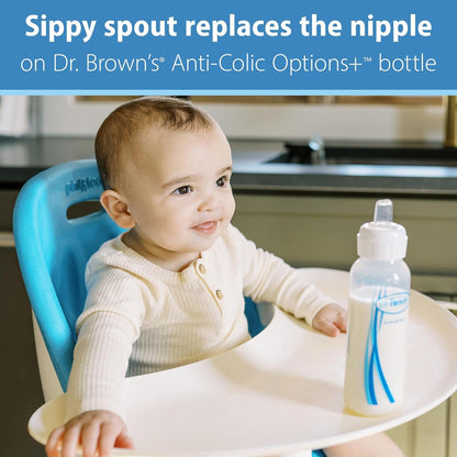 Dr. Brown'S Milestones Options+ Narrow Sippy Spouts, 4-Pack | Soft 100% Silicone Baby Bottle Sippy Spout, 6M+, 4 Count4