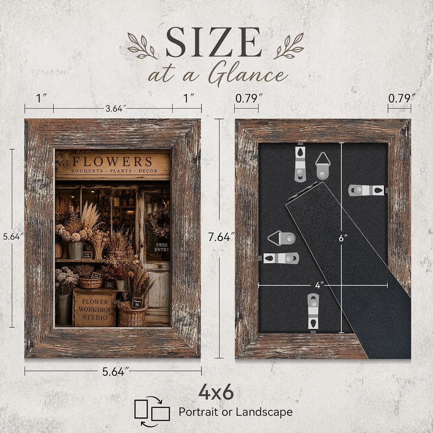 4x6-picture-frames-set-of-4-vintage-rustic-style-hd-real-glass