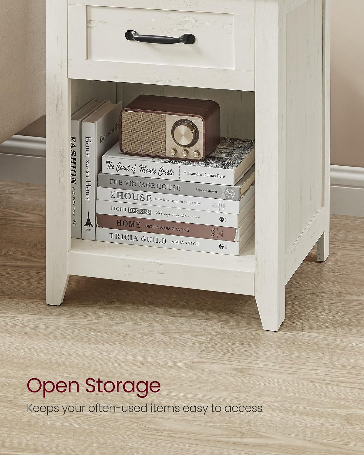 vasagle-farmhouse-nightstands-with-charging-station-1-drawer-set-of-2-bedside-table-side-table-with-open-compartment-for-bedroom-rustic-white-and-honey-brown-liry-collection-ulet859k41
