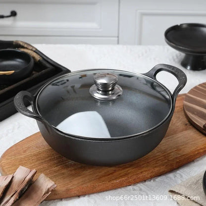 9 Inch Cast Iron Wok with Lid and Handles, Grilling Pan, Use in the Oven, on the Stove, or on the Grill (Wok with Lid 9 Inch)9