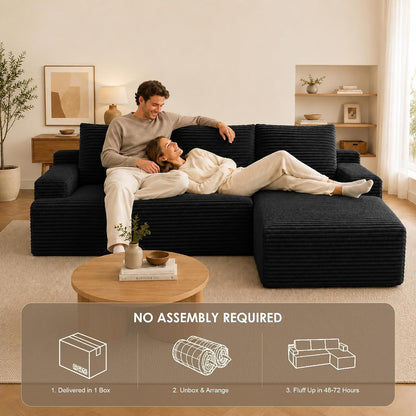 Boneless Couch Comfy Sectional Couches for Living Room,U Shaped Modular Cloud Couch Sofa, Minimalist Modular Sectional Sofa with Deep Seat5