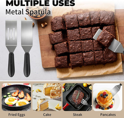 Stainless Steel Mini Spatula (2Pc),Small Turners for Cake Brownies Pancakes4