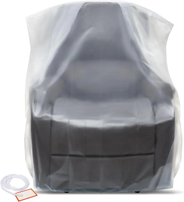 Plastic Furniture Covers for Moving Storage - Heavy-Duty Chair Cover Protectors, Waterproof & Dustproof Clear Moving Bags for Armchair or Recliner - Extra Large Bag Open Size 64 X 42 X 34 Inch1