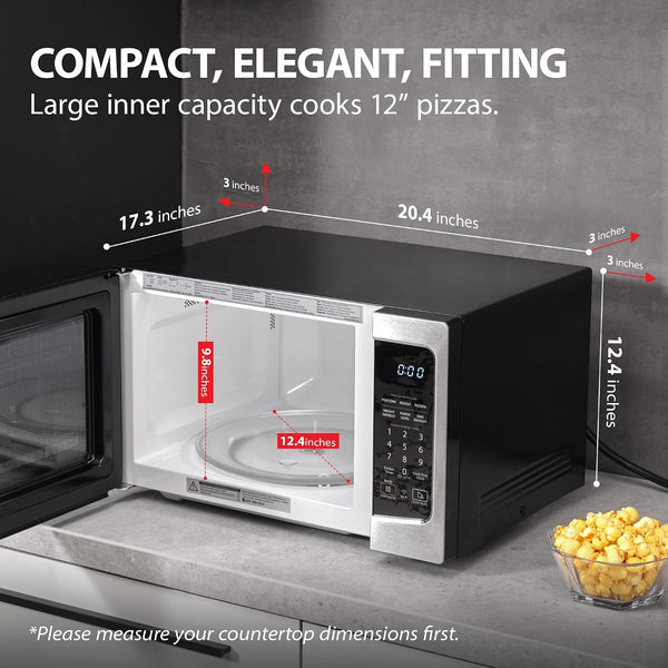 Smart Microwave Oven with Sensor Reheat, 1.3 Cu.Ft, 1100W | Works with Alexa & App Remote Control, Mute Function, ECO Mode, 12.4" Turntable, Stainless Steel6