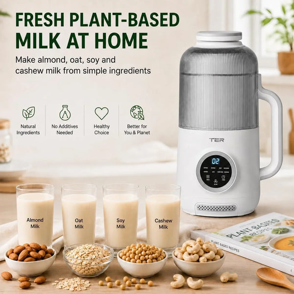 40Oz Nut Milk Maker Machine, 10-In-1 Automatic Soy Milk Maker for Almond, Oat & Plant-Based Milk, Self-Cleaning Milk Maker with 12H Delay Start, Keep Warm, Boil Wa, Soup & Juice Upgraded8