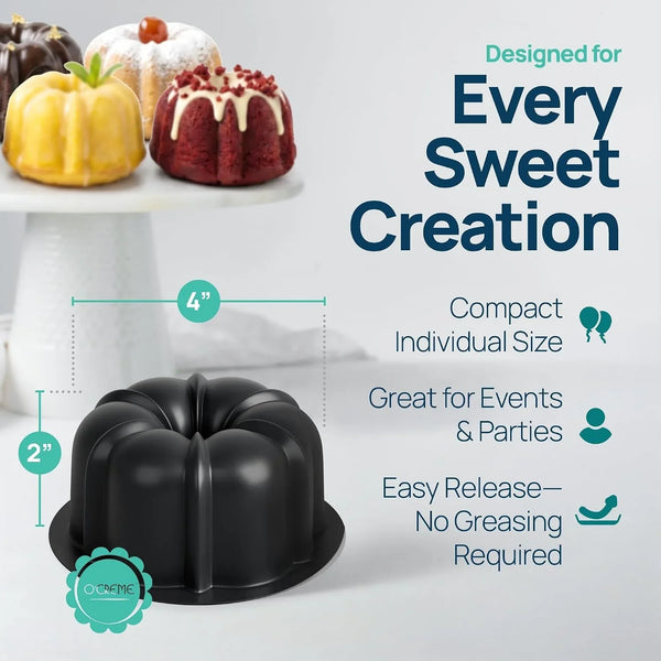 Mini Cake Pan Silicone Baking Mold, Reusable Bakeable Silicone Molds for Jello and Desserts, Non-Stick Bpa-Free, Moldes Para Flan, Moldes Para Gelatinas, Mini Flan Molds, 25 Pack | Reusable, Bakeable Silicone Molds Ideal for Jello, Desserts, and More. Bpa-Free and Easy to Release Every Time.2