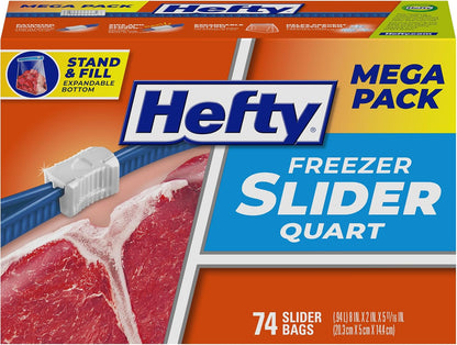 Slider Freezer Bags, Quart Size, 74Ct1