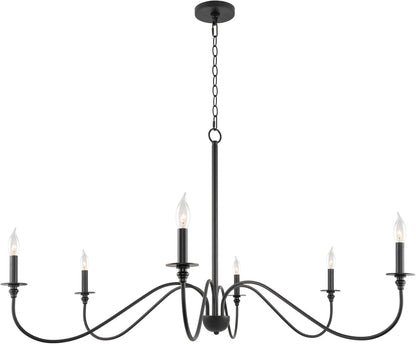Archer 47" Large Farmhouse 6-Light Chandelier for Living Room1