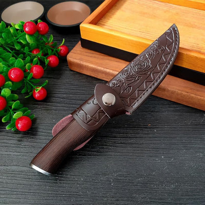 Meat Cleaver, 4.3 INCH Forged Knives 5Cr15Mov Stainless Steel Butcher Boning Kitchen Chef Knife Fishing Fruit Portable Knife with Cover6