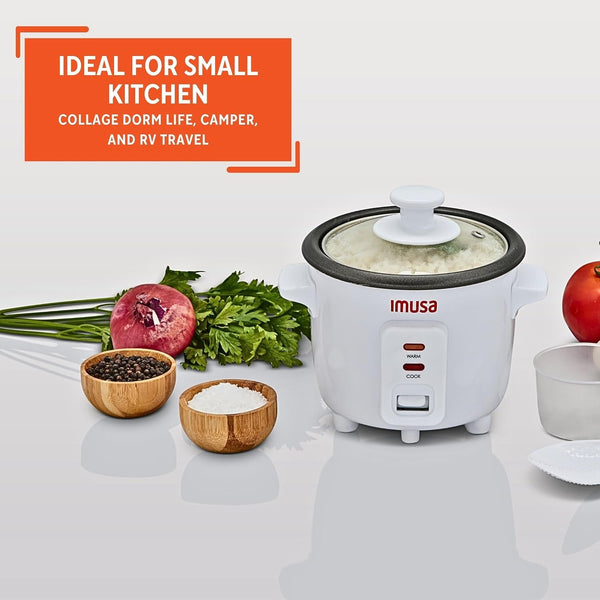 1.5 Cup Electric Ceramic Rice Cooker for Stews, White | Warm Function with Spoon and Cup, Ideal for Rice and Grains, Perfect for Small Meals8