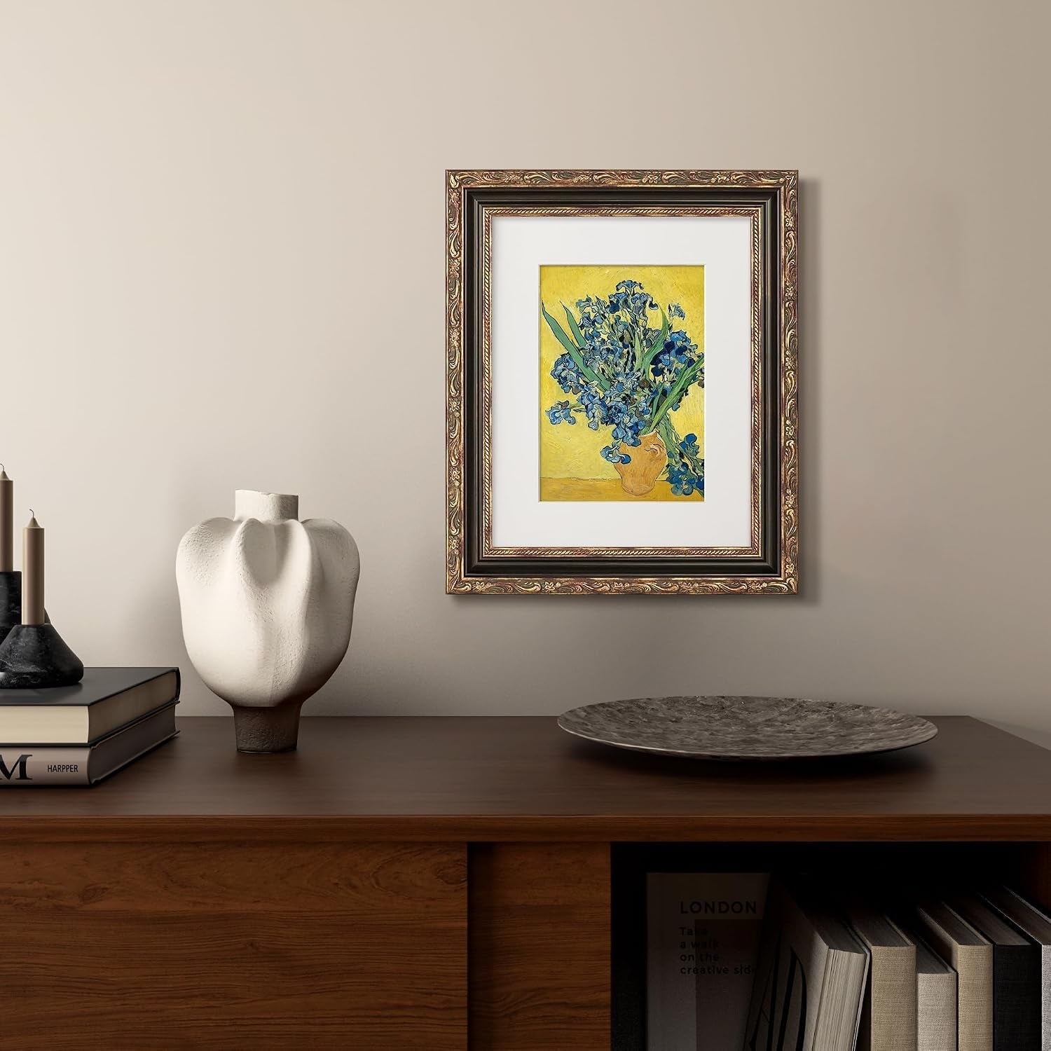 antique-8x10-picture-frame-ornate-embossing-frame-with-paper-mat-and-real-glass-fit-for-8x10-without-mat-or-5x7-with-mat-tabletop-or-wall-mounting-display-bronze-and-antique-gold-1-pack