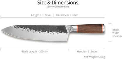 Meat Cleaver Knife, 8 Inch Forged Chef Knife 5Cr15Mov Steel Utility Kitchen Knives Cooking Tool Ebony Wood Handle Cleaver Slicing Meat Chef Knives2