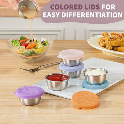 8 Pack - 1.6 Oz Small Salad Dressing Containers to Go, Sauce Cups with Lids4