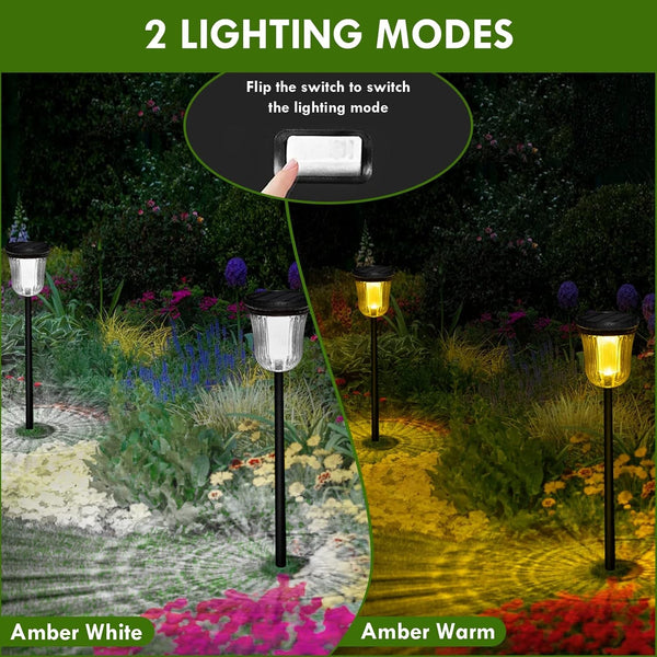 Solar Pathway Lights Outdoor - 2 Pack Outdoor Solar Lights for Yard2