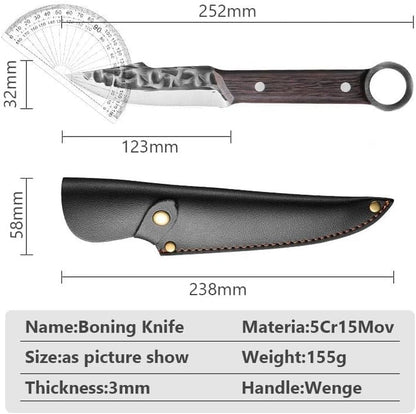 Meat Cleaver,Cleaver Knife Hand-Forged Boning Knife Kitchen Fillet Knife Chef Cleaver Slicing Meat Fruit Cutter Camping Barbecue Fishing Knife, LAMAJIGA58442