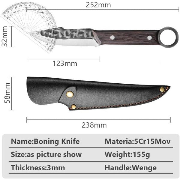 Meat Cleaver,Cleaver Knife Hand-Forged Boning Knife Kitchen Fillet Knife Chef Cleaver Slicing Meat Fruit Cutter Camping Barbecue Fishing Knife, LAMAJIGA58442
