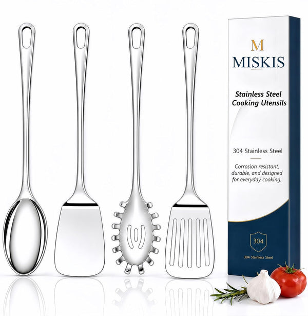 4 Pcs Stainless Steel Cooking Utensils, Stainless Steel Spatula Set1