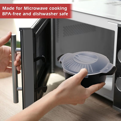 Professional Small Micro Cookware 1 Quart, Microwave Steamer for Vegetables, Microwave Cooker - BPA Free, Dishwasher Safe3