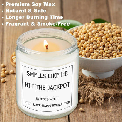 Bridal Shower Gifts for Bride, Bride to Be Engagement Gift for Couples Women, Funny Wedding Lavender Candles2