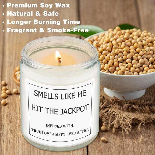 Bridal Shower Gifts for Bride, Bride to Be Engagement Gift for Couples Women, Funny Wedding Lavender Candles2